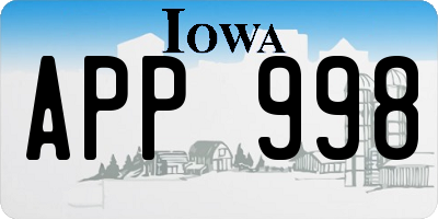 IA license plate APP998