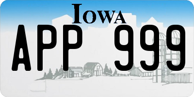 IA license plate APP999