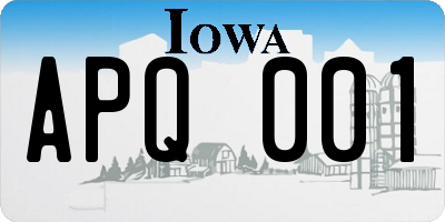 IA license plate APQ001