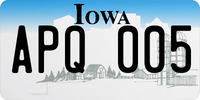 IA license plate APQ005