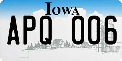IA license plate APQ006