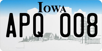 IA license plate APQ008
