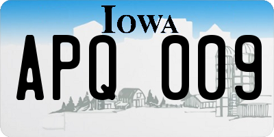 IA license plate APQ009