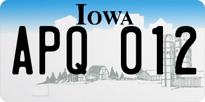 IA license plate APQ012