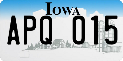 IA license plate APQ015