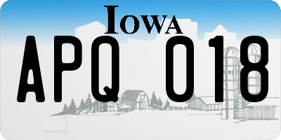 IA license plate APQ018