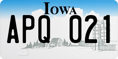 IA license plate APQ021