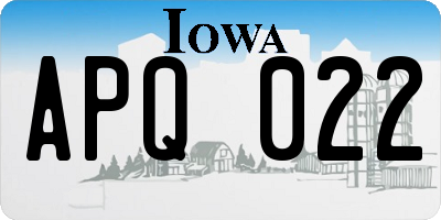 IA license plate APQ022