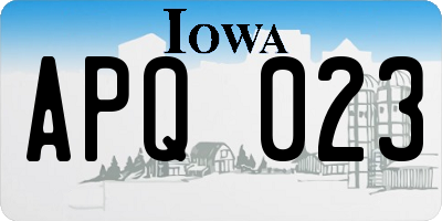 IA license plate APQ023