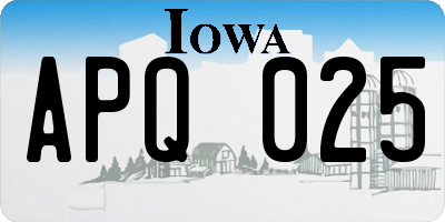 IA license plate APQ025