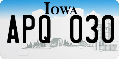 IA license plate APQ030