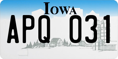 IA license plate APQ031