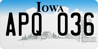 IA license plate APQ036