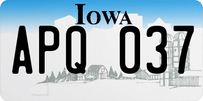 IA license plate APQ037