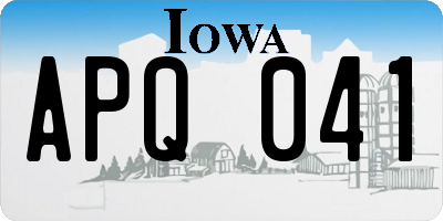 IA license plate APQ041