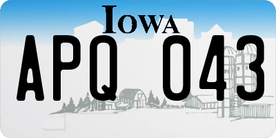 IA license plate APQ043