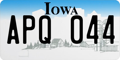 IA license plate APQ044