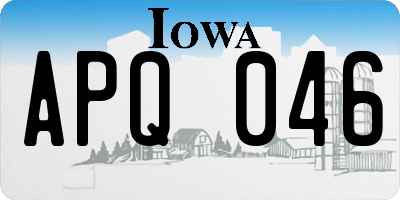 IA license plate APQ046