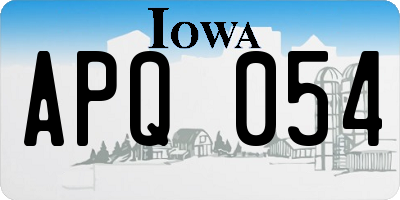 IA license plate APQ054