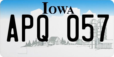 IA license plate APQ057