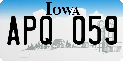 IA license plate APQ059