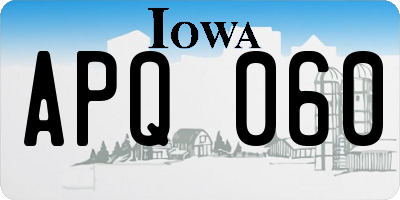 IA license plate APQ060
