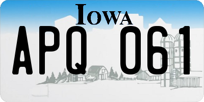 IA license plate APQ061