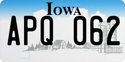 IA license plate APQ062