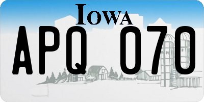 IA license plate APQ070