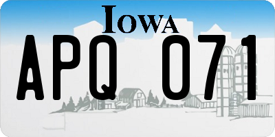 IA license plate APQ071