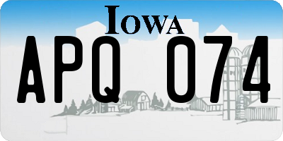 IA license plate APQ074
