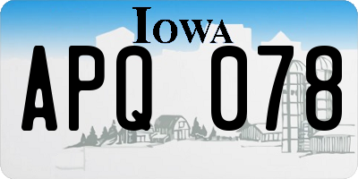 IA license plate APQ078