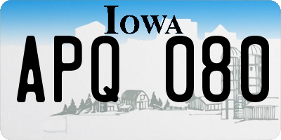 IA license plate APQ080