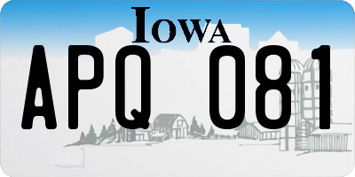 IA license plate APQ081