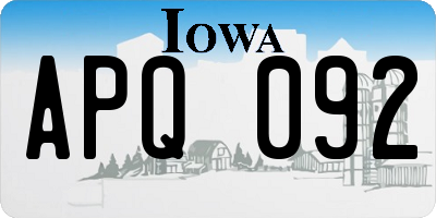 IA license plate APQ092