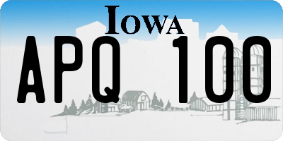 IA license plate APQ100