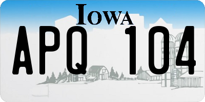 IA license plate APQ104