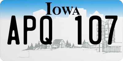 IA license plate APQ107