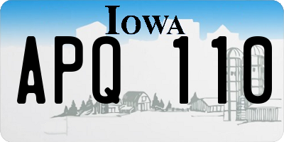 IA license plate APQ110