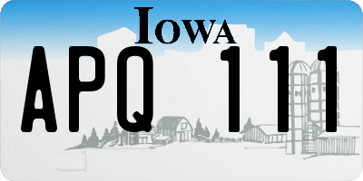 IA license plate APQ111