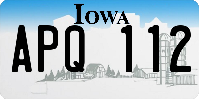 IA license plate APQ112