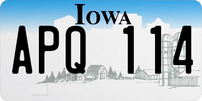 IA license plate APQ114