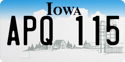 IA license plate APQ115
