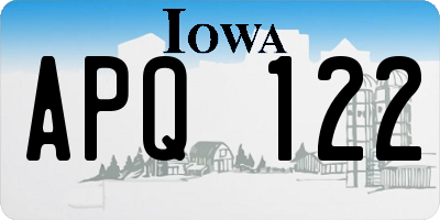 IA license plate APQ122