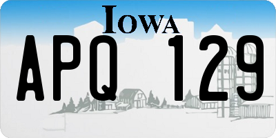 IA license plate APQ129