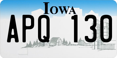 IA license plate APQ130