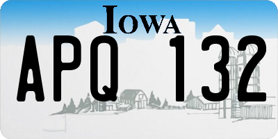 IA license plate APQ132