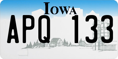 IA license plate APQ133