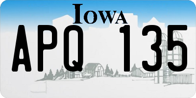 IA license plate APQ135