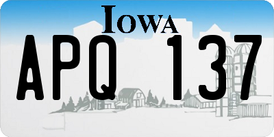 IA license plate APQ137